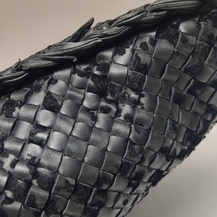 Bottega Veneta Veneta Hobo Maxi Black Leather and Velvet 52cm