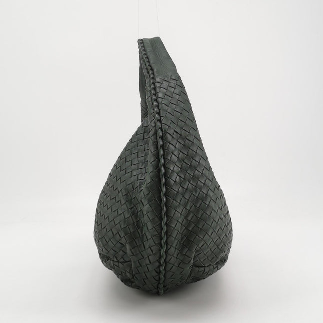 Bottega Veneta Belly Hobo Intrecciato Dark Green Nappa Leather Large 50cm