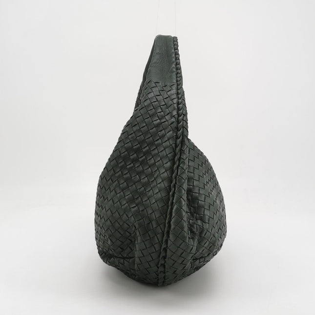 Bottega Veneta Belly Hobo Intrecciato Dark Green Nappa Leather Large 50cm