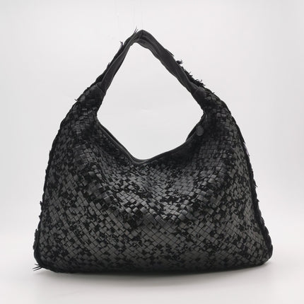 Bottega Veneta Veneta Hobo Maxi Black Leather and Velvet 52cm