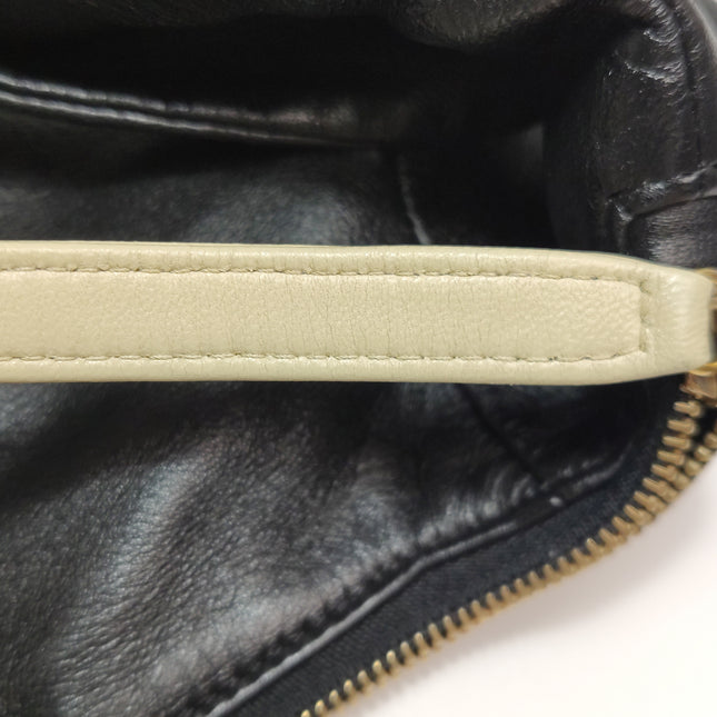 Chanel Large Girl Jacket Bag Black and Beige Lambskin Leather Shoulder Bag 2015