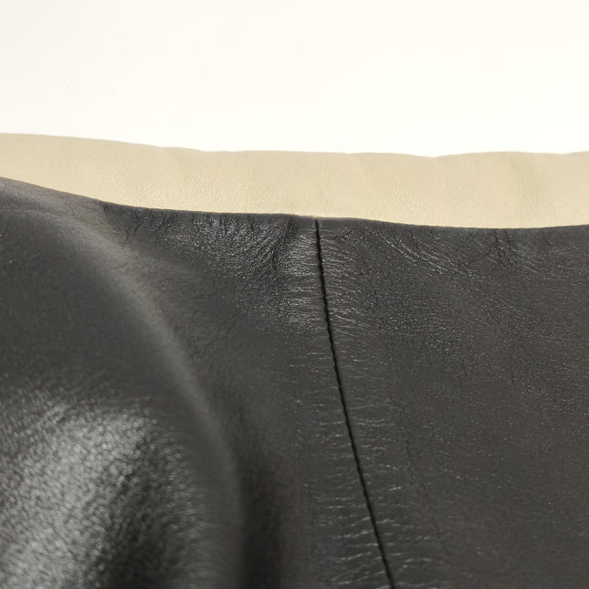 Chanel Large Girl Jacket Bag Black and Beige Lambskin Leather Shoulder Bag 2015