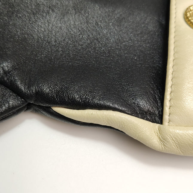 Chanel Large Girl Jacket Bag Black and Beige Lambskin Leather Shoulder Bag 2015