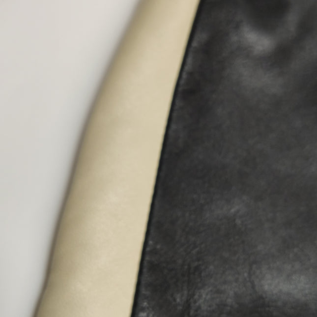Chanel Large Girl Jacket Bag Black and Beige Lambskin Leather Shoulder Bag 2015