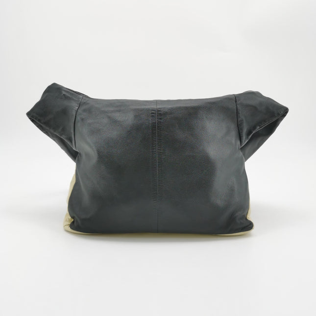 Chanel Large Girl Jacket Bag Black and Beige Lambskin Leather Shoulder Bag 2015