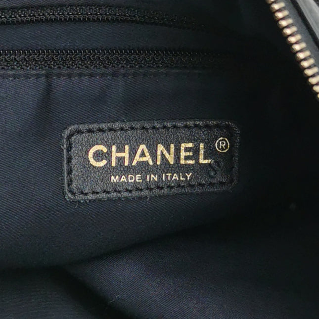 Chanel Large Girl Jacket Bag Black and Beige Lambskin Leather Shoulder Bag 2015