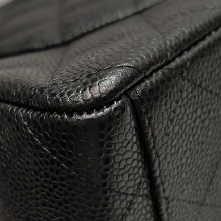 Chanel Classic Flap Maxi 2011 Black Caviar Leather Double Flap Silver Hardware
