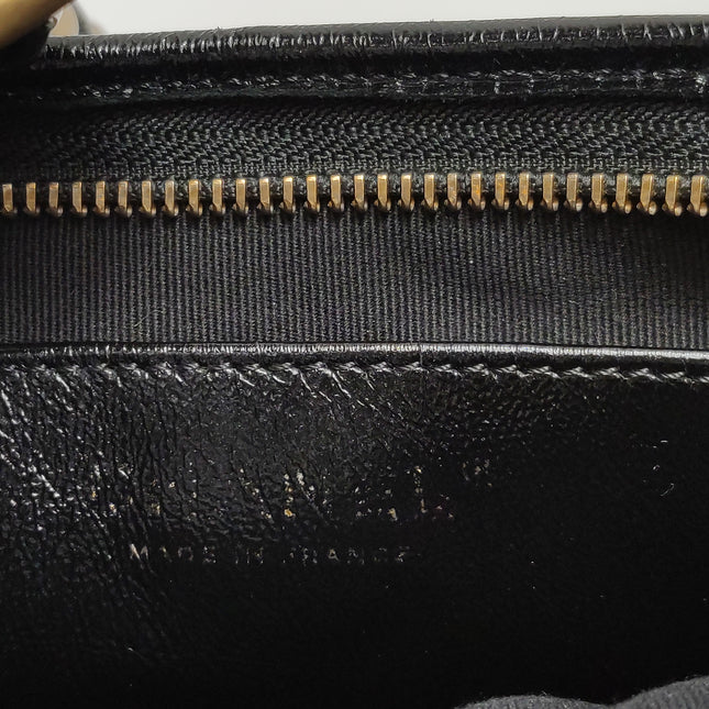 Chanel CC Chunky Chain Small Hobo Bag Black Shiny Crumbled Lambskin Quilted Leather