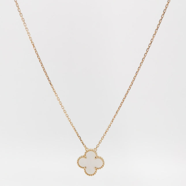 Van Cleef & Arpels Necklace Vintage Alhambra pendant 18k Yellow Gold Mother of Pearl