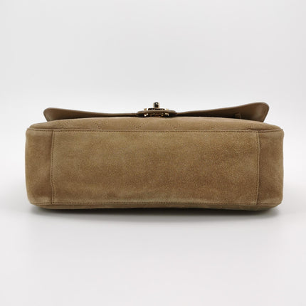 Chanel Suede Calfskin Small Souplissimo Maxi Flap Dark Beige Matthieu Blazy