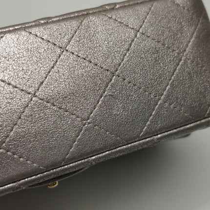 Chanel Classic Flap Mini Metallic Pink Lambskin Leather Gold Hardware