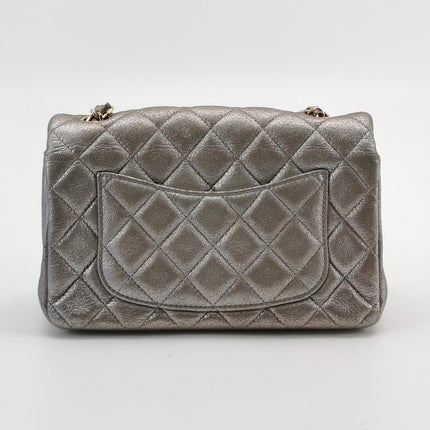 Chanel Classic Flap Mini Metallic Pink Lambskin Leather Gold Hardware