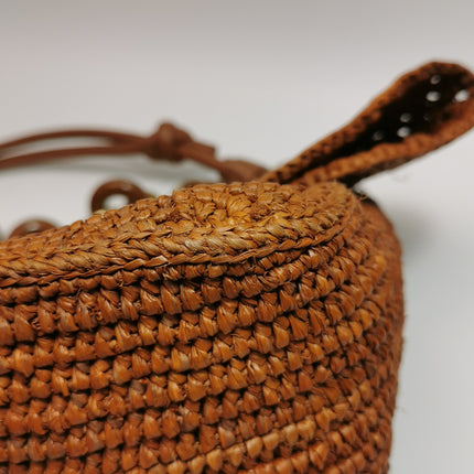 Sac cabas petit modèle Loewe Paulas Ibiza Anagram en raphia