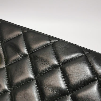 Chanel Classic Flap Maxi 2009 Black Lambskin Leather Single Flap with Gold Hardware