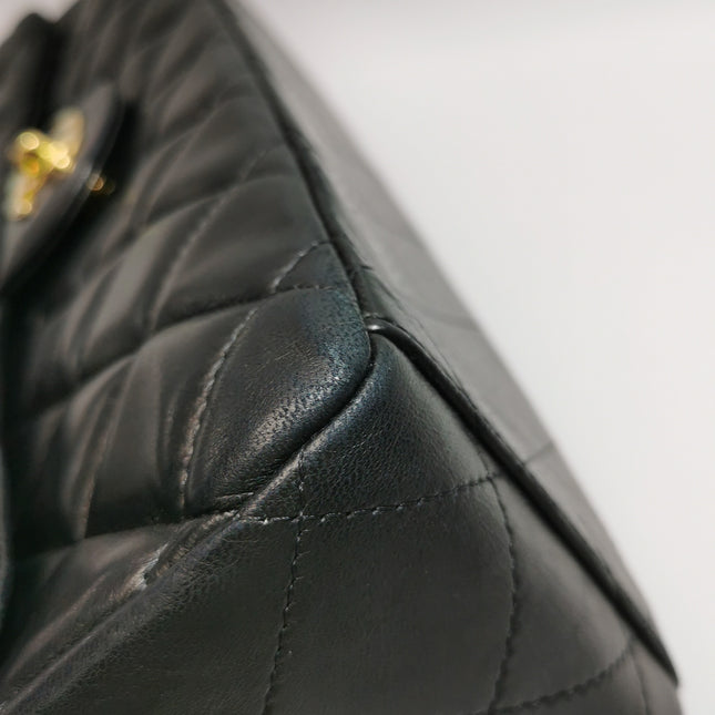 Chanel Classic Flap Maxi 2009 Black Lambskin Leather Single Flap with Gold Hardware