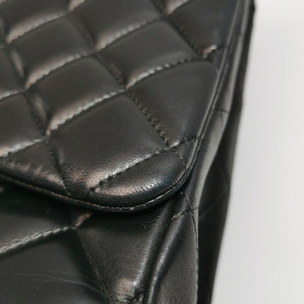 Chanel Classic Flap Maxi 2009 Black Lambskin Leather Single Flap with Gold Hardware