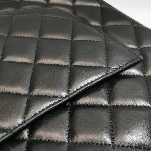 Chanel Classic Flap Maxi 2009 Black Lambskin Leather Single Flap with Gold Hardware