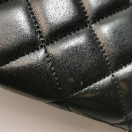 Chanel Classic Flap Maxi 2009 Black Lambskin Leather Single Flap with Gold Hardware