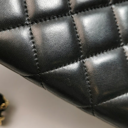 Chanel Classic Flap Maxi 2009 Black Lambskin Leather Single Flap with Gold Hardware