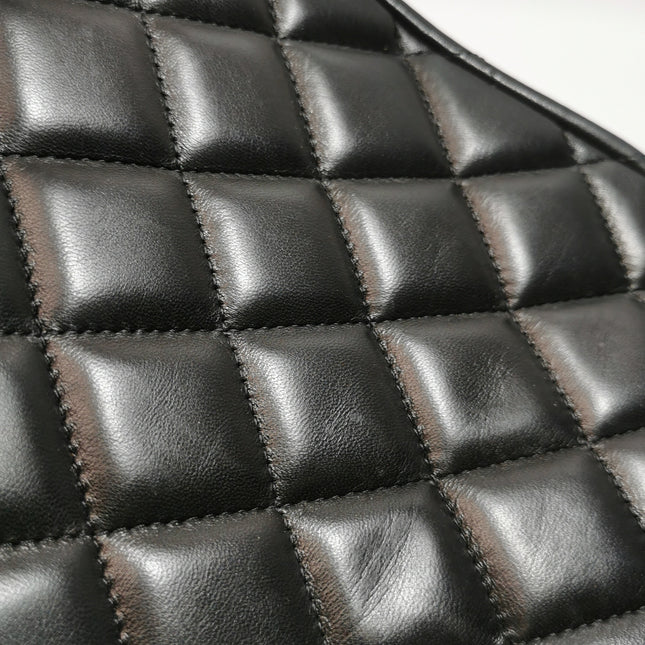 Chanel Classic Flap Maxi 2009 Black Lambskin Leather Single Flap with Gold Hardware