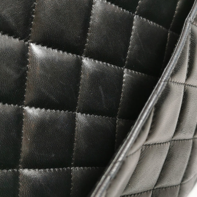 Chanel Classic Flap Maxi 2009 Black Lambskin Leather Single Flap with Gold Hardware