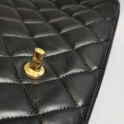 Chanel Classic Flap Maxi 2009 Black Lambskin Leather Single Flap with Gold Hardware