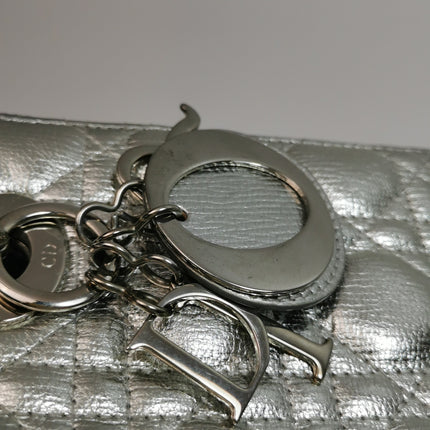 Lady Dior Small My Abcdior Cannage Leather Silver with Strap 2018