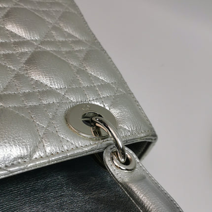 Lady Dior Small My Abcdior Cannage Leather Silver with Strap 2018