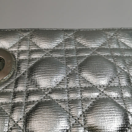 Lady Dior Small My Abcdior Cannage Leather Silver with Strap 2018