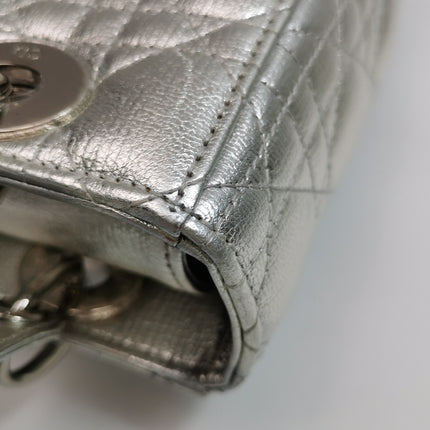 Lady Dior Small My Abcdior Cannage Leather Silver with Strap 2018