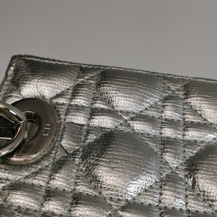 Lady Dior Small My Abcdior Cannage Leather Silver with Strap 2018