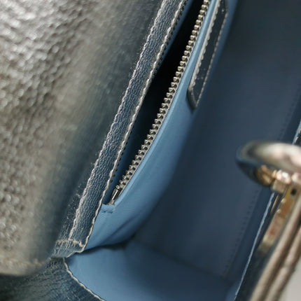 Lady Dior Small My Abcdior Cannage Leather Silver with Strap 2018