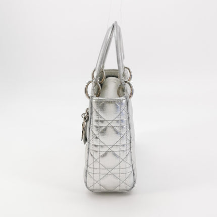 Lady Dior Small My Abcdior Cannage Leather Silver with Strap 2018