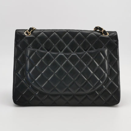 Chanel Classic Flap Maxi 2009 Black Lambskin Leather Single Flap with Gold Hardware