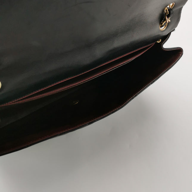 Chanel Classic Flap Maxi 2009 Black Lambskin Leather Single Flap with Gold Hardware