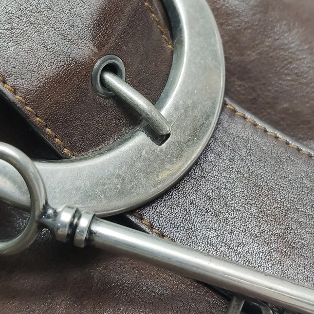 Sac bandoulière Dior Vintage Gaucho grand modèle en cuir rouge