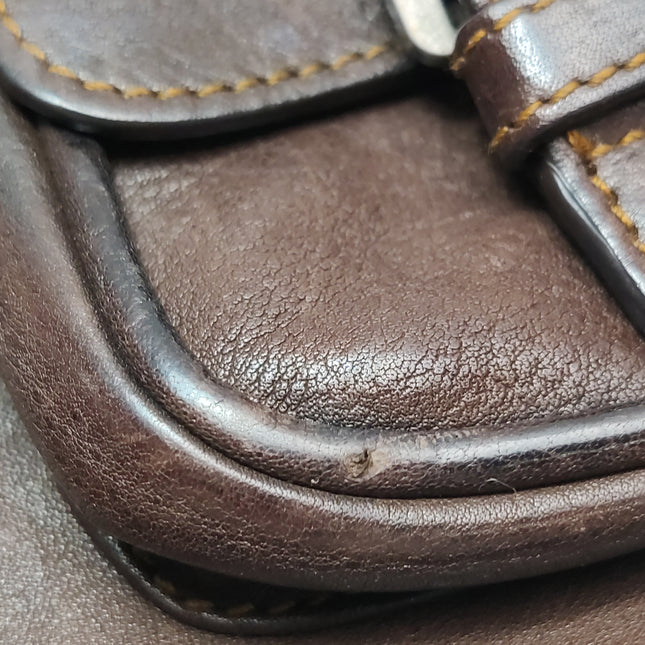 Sac bandoulière Dior Vintage Gaucho grand modèle en cuir rouge