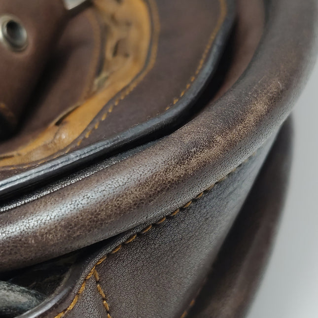 Sac bandoulière Dior Vintage Gaucho grand modèle en cuir rouge