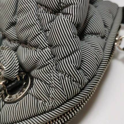 Sac à rabat matelassé à rayures Chanel Bubble Chain, cabas rouge/blanc