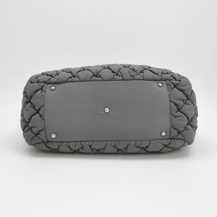 Sac à rabat matelassé à rayures Chanel Bubble Chain, cabas rouge/blanc