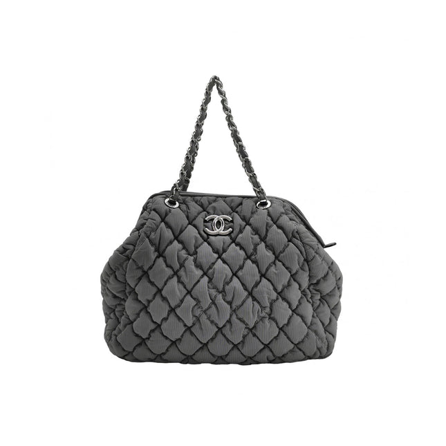 Sac à rabat matelassé à rayures Chanel Bubble Chain, cabas rouge/blanc