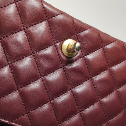 Chanel Rock The Corner Mini Flap Bag Burgundy Calfskin Leather Gold Hardware Corners 2017-18
