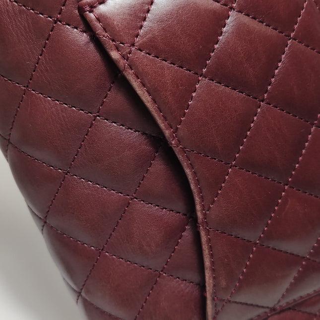 Chanel Rock The Corner Mini Flap Bag Burgundy Calfskin Leather Gold Hardware Corners 2017-18
