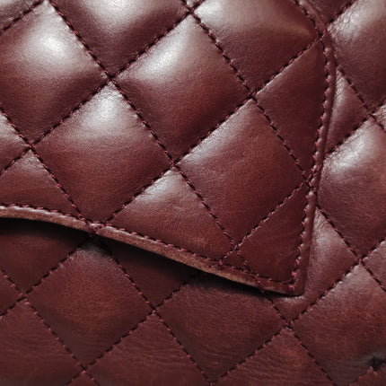 Chanel Rock The Corner Mini Flap Bag Burgundy Calfskin Leather Gold Hardware Corners 2017-18