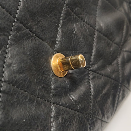 Chanel Chic Quilt Flap Large Black Leather Gold Hardware Shoulder Bag