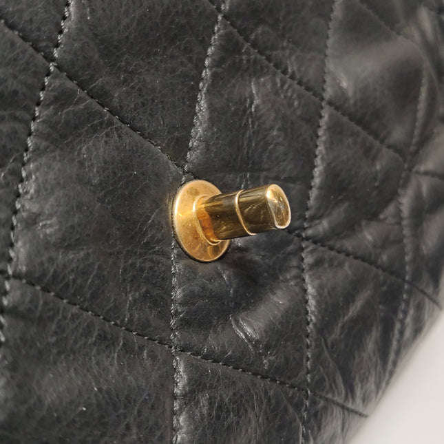 Chanel Chic Quilt Flap Large Black Leather Gold Hardware Shoulder Bag
