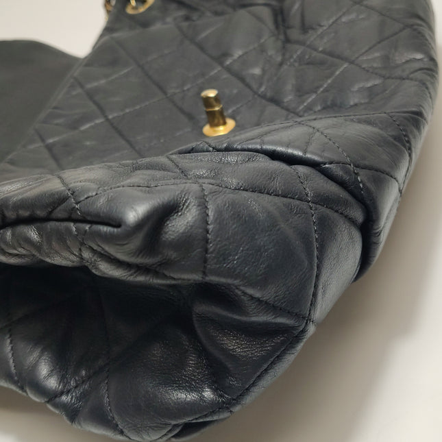 Chanel Chic Quilt Flap Large Black Leather Gold Hardware Shoulder Bag