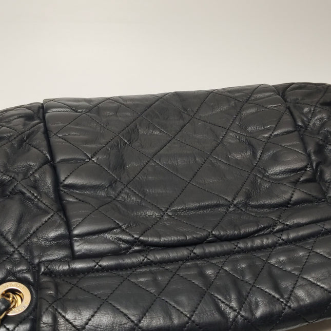 Chanel Chic Quilt Flap Large Black Leather Gold Hardware Shoulder Bag