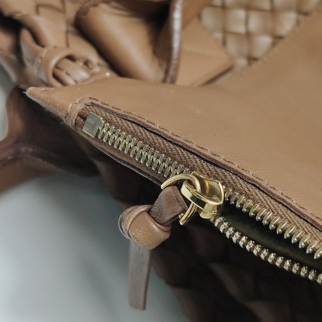 Bottega Veneta Cabat Tote Intreccio Leather Tan Brown 40cm