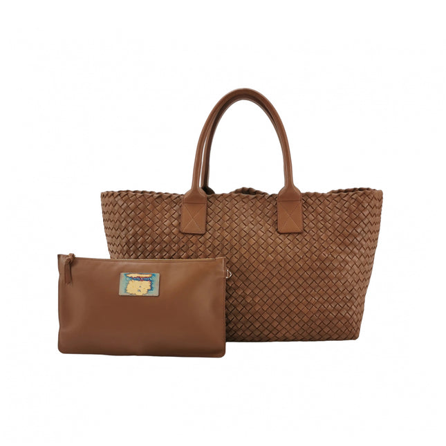 Bottega Veneta Cabat Tote Intreccio Leather Tan Brown 40cm